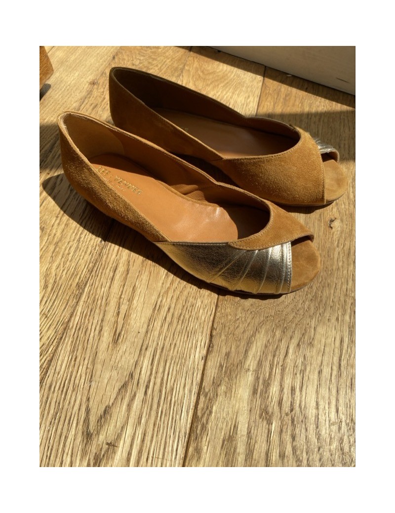 BALLERINE OPEN TOE CAMEL