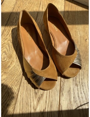 BALLERINE OPEN TOE CAMEL
