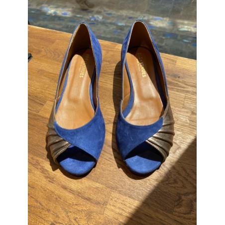 BALLERINE OPEN TOE BLEUE