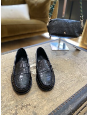 MOCASSIN ZOE CROCO NOIR
