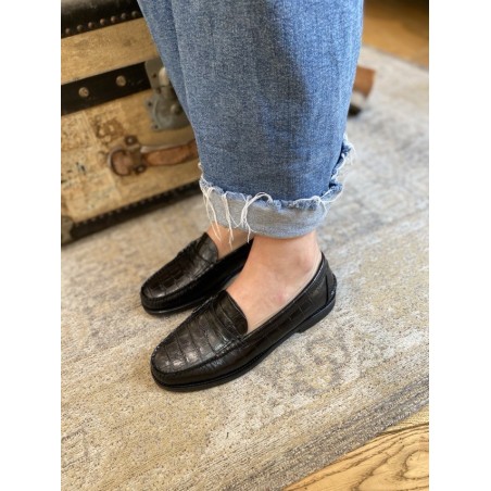 MOCASSIN ZOE CROCO NOIR