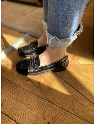 MOCASSIN ZOE CROCO NOIR