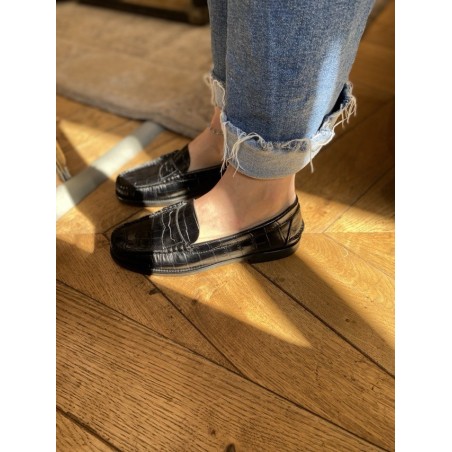 MOCASSIN ZOE CROCO NOIR