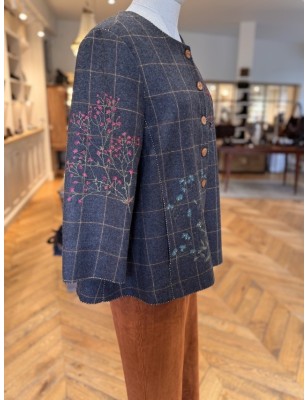 VESTE CARREAUX BRODÉE