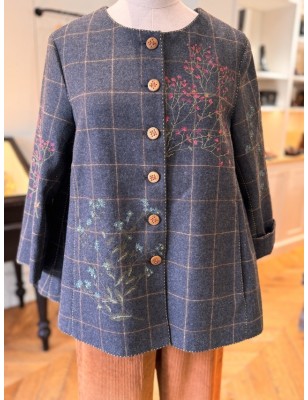 VESTE CARREAUX BRODÉE