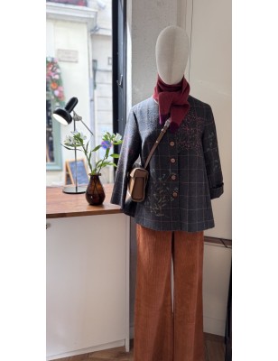 VESTE CARREAUX BRODÉE