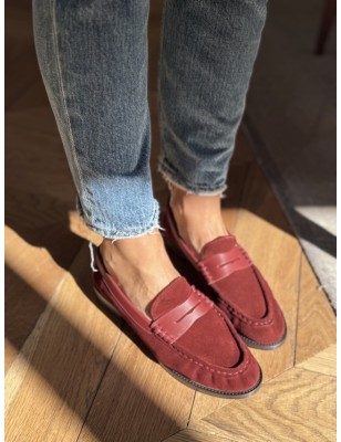 PENNY LOAFER SUEDE BORDEAUX