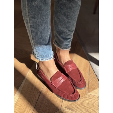 PENNY LOAFER SUEDE BORDEAUX
