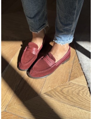 PENNY LOAFER SUEDE BORDEAUX