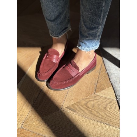 PENNY LOAFER SUEDE BORDEAUX