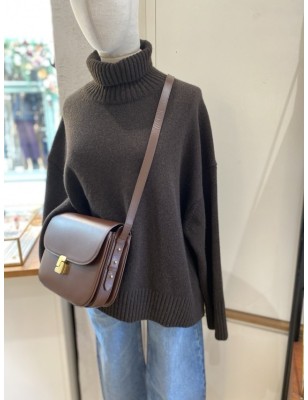 PULL COL ROULÉ LAINE CHOCOLAT
