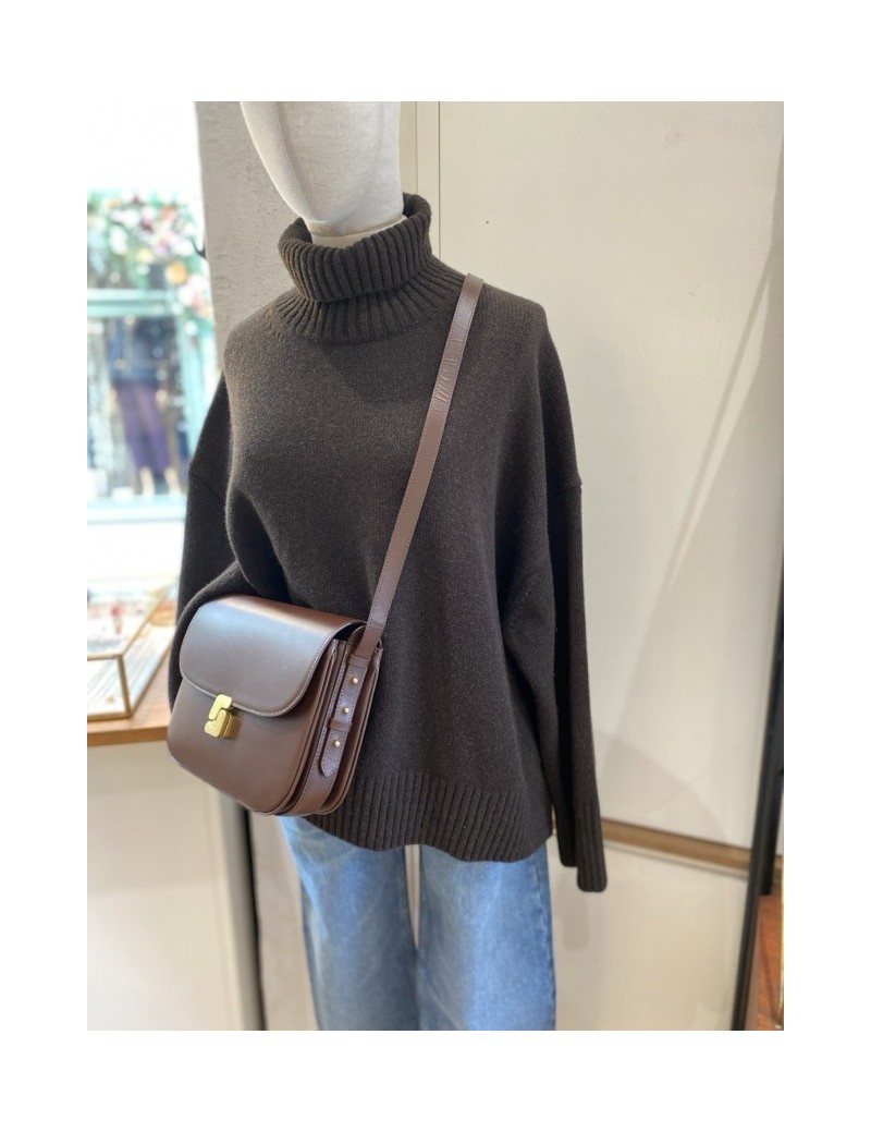 PULL COL ROULÉ LAINE CHOCOLAT