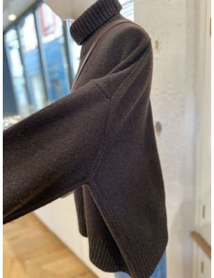 PULL COL ROULÉ LAINE CHOCOLAT