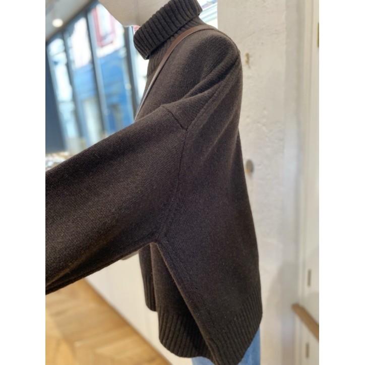 PULL COL ROULÉ LAINE CHOCOLAT PULL COL ROULÉ LAINE CHOCOLAT