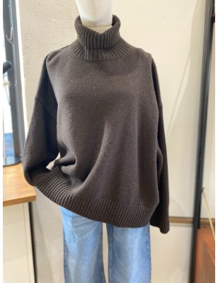 PULL COL ROULÉ LAINE CHOCOLAT