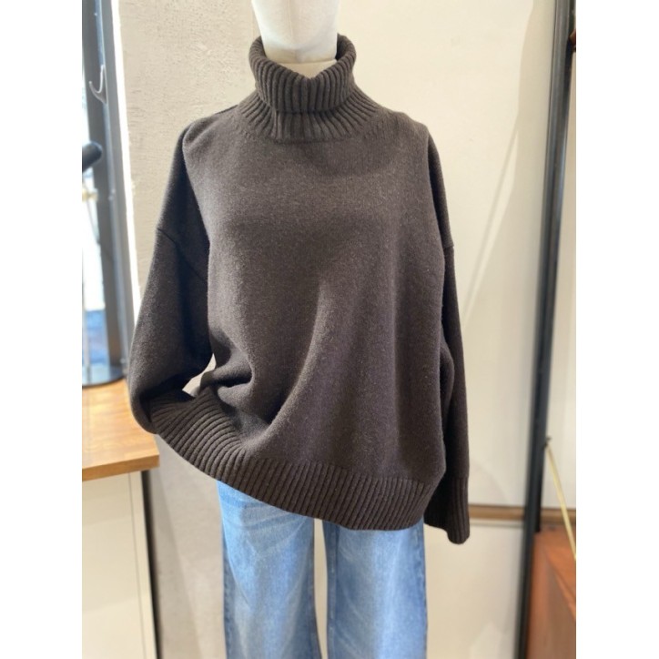 PULL COL ROULÉ LAINE CHOCOLAT PULL COL ROULÉ LAINE CHOCOLAT