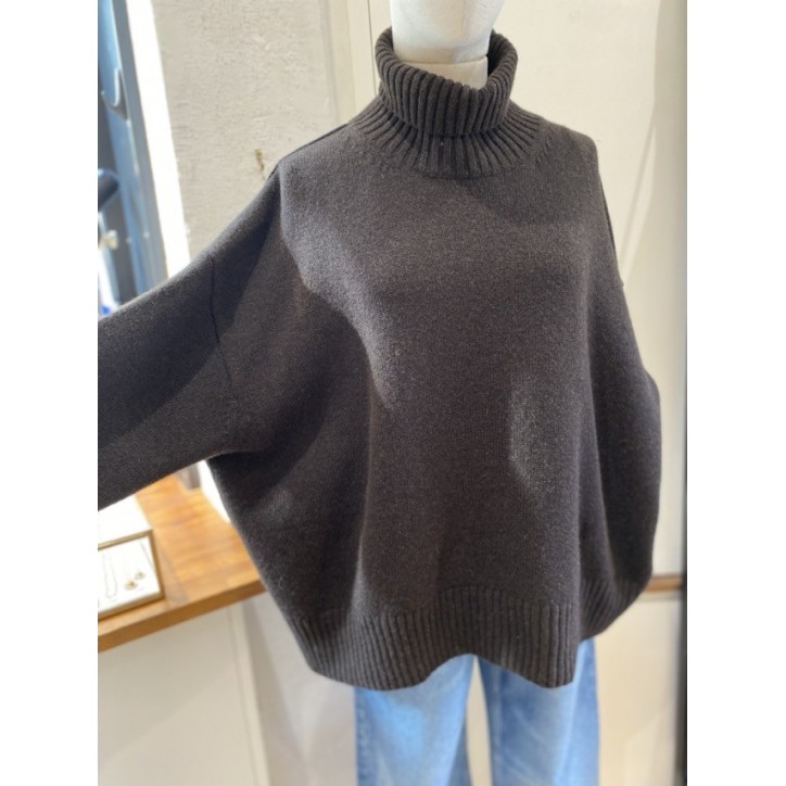 PULL COL ROULÉ LAINE CHOCOLAT PULL COL ROULÉ LAINE CHOCOLAT