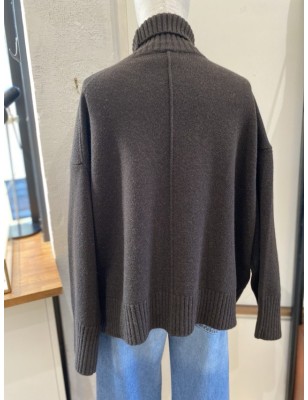 PULL COL ROULÉ LAINE CHOCOLAT