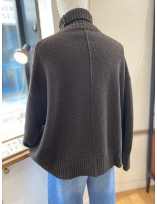 PULL COL ROULÉ LAINE CHOCOLAT
