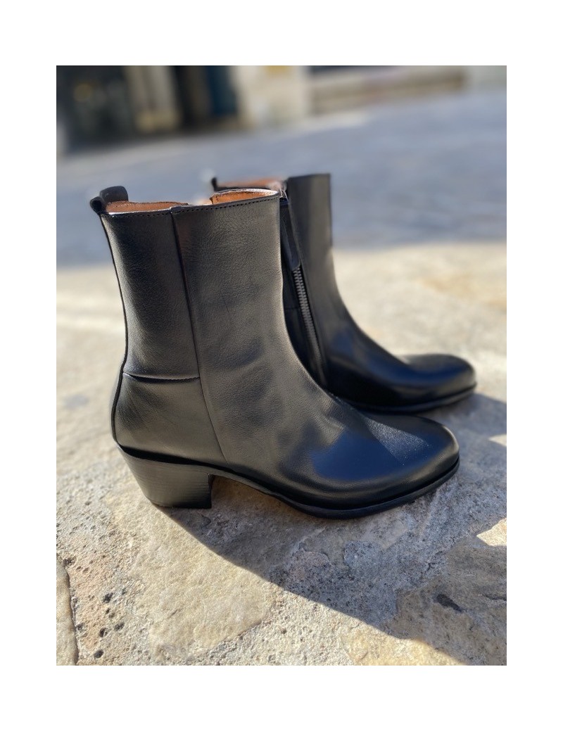 BOOTS ADELE CUIR NOIR