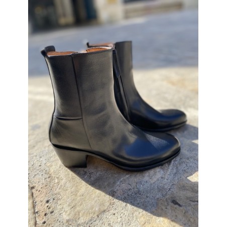 BOOTS ADELE CUIR NOIR