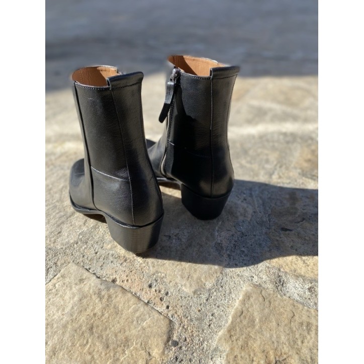 BOOTS ADELE CUIR NOIR