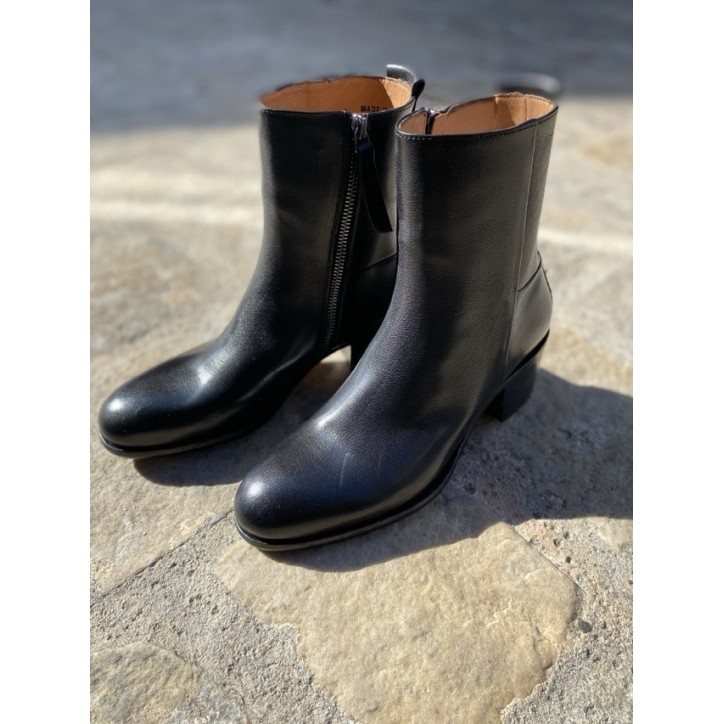 BOOTS ADELE CUIR NOIR