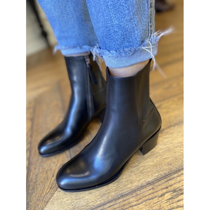 BOOTS ADELE CUIR NOIR