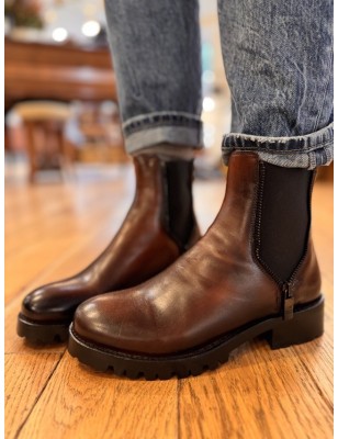 BOOTS ZIP ARMY RUST