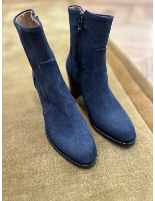 BOOTS ZIP TALON BLEU