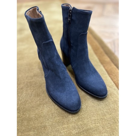 BOOTS ZIP TALON BLEU