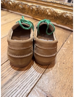 MOCASSIN BATEAU TAUPE/VERT
